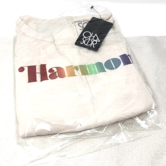 Chaser Harmony Rainbow Pride Long Sleeve Top S NWT | Graphic Lounge Shirt Cotton - Picture 3 of 6